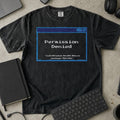 Permission Denied Shirt in Black, Comfort Colors 1717 tee flat lay