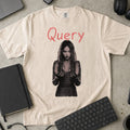 Query Shirt in Ivory, Comfort Colors 1717 tee flat lay