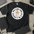 Coffee The Fuel for AI and ML Shirt in Black, Comfort Colors 1717 tee flat lay