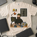 Developer Daily Schedule Shirt in Ivory, Comfort Colors 1717 tee flat lay