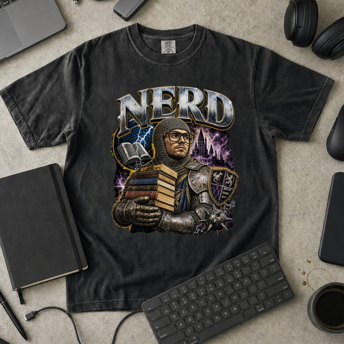 Nerd Collection Artwork 019 Premium Shirt - Black mockup