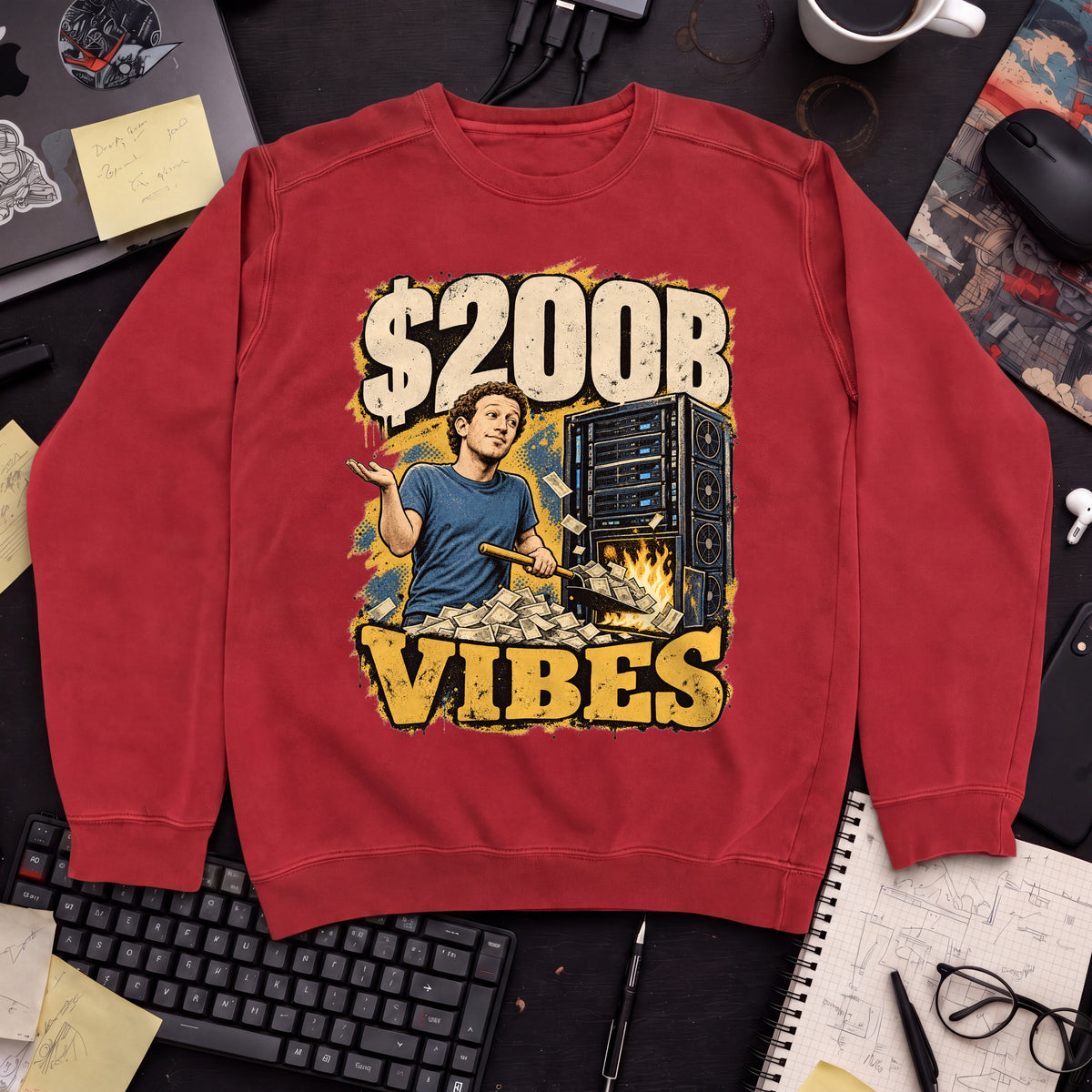 $200B Vibes Sweatshirt sweatshirt — Fire Red