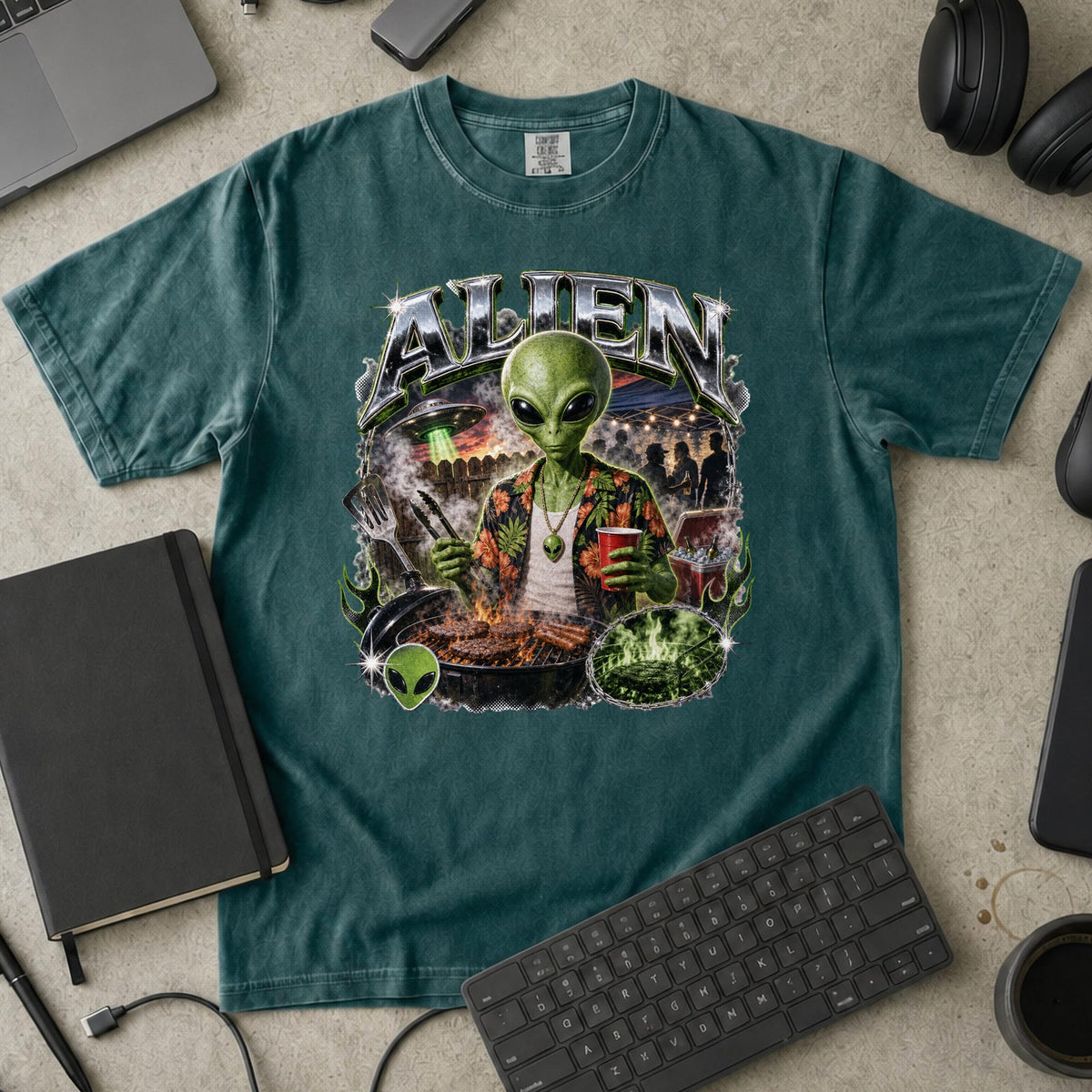 Nerd Collection Artwork 031 Premium Shirt - Blue Spruce mockup
