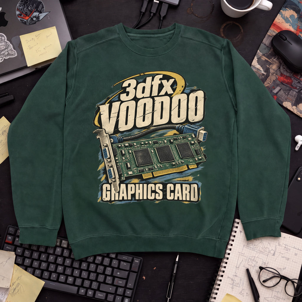 3dfx Voodoo Graphics Card Sweatshirt sweatshirt — Bottle Green