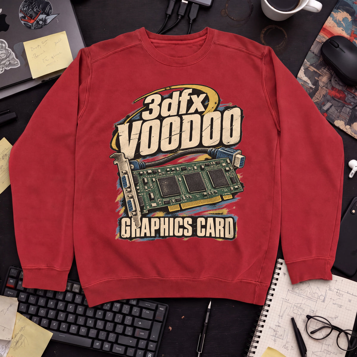 3dfx Voodoo Graphics Card Sweatshirt sweatshirt — Fire Red