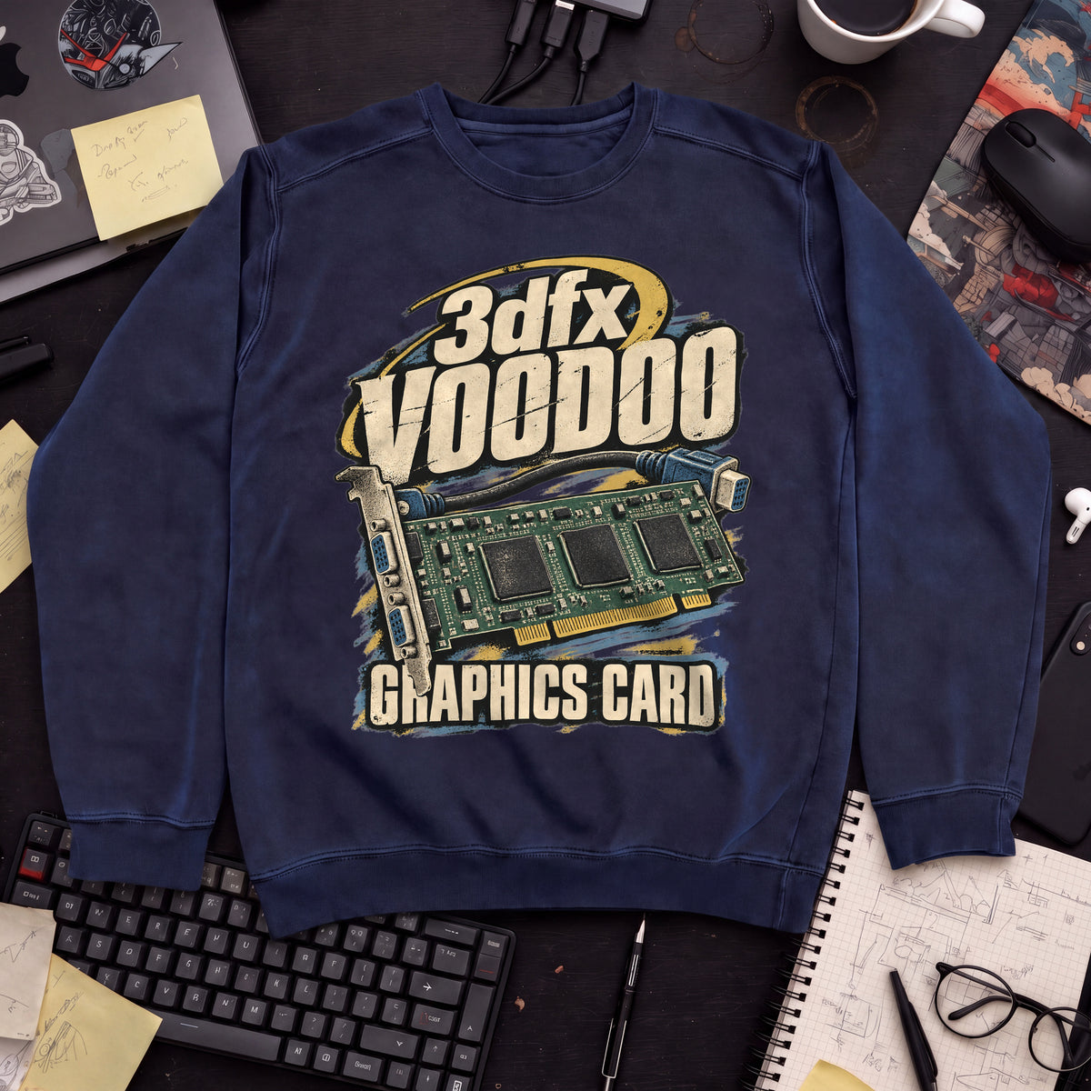 3dfx Voodoo Graphics Card Sweatshirt sweatshirt — Navy