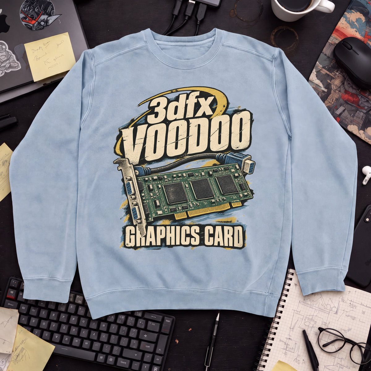 3dfx Voodoo Graphics Card Sweatshirt sweatshirt — Sky Blue