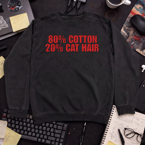 80% Cotton, 20% Cat Hair Sweatshirt — Black