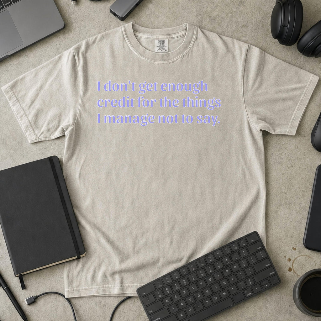Not Enough Credit Premium Shirt - Ivory mockup