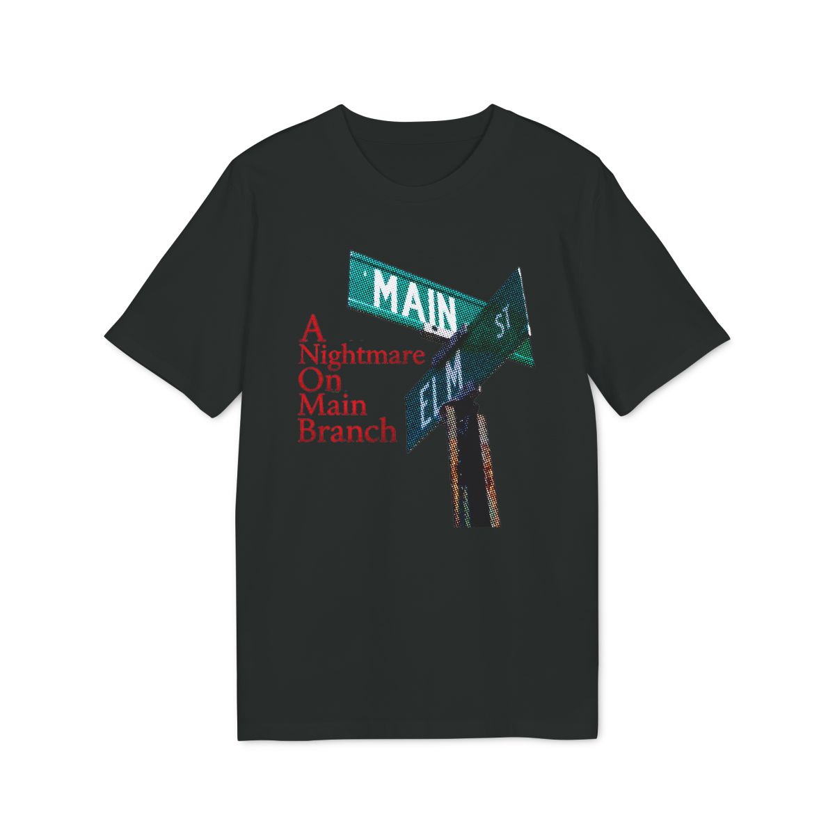 A Nightmare on Main Branch Shirt — Black — EU Creator 2.0 front mockup