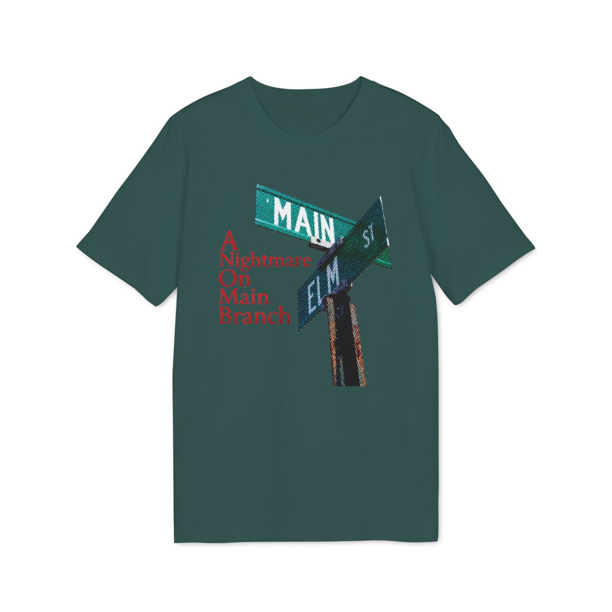 A Nightmare on Main Branch Shirt — Glazed Green — EU Creator 2.0 front mockup