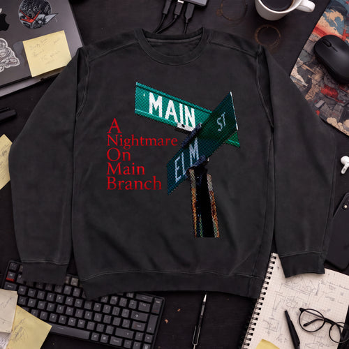 A Nightmare On Main Branch Sweatshirt — Black