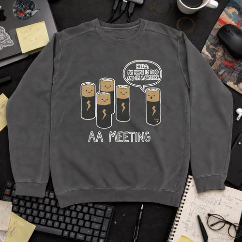 AA Meeting Batteries Sweatshirt — Pepper