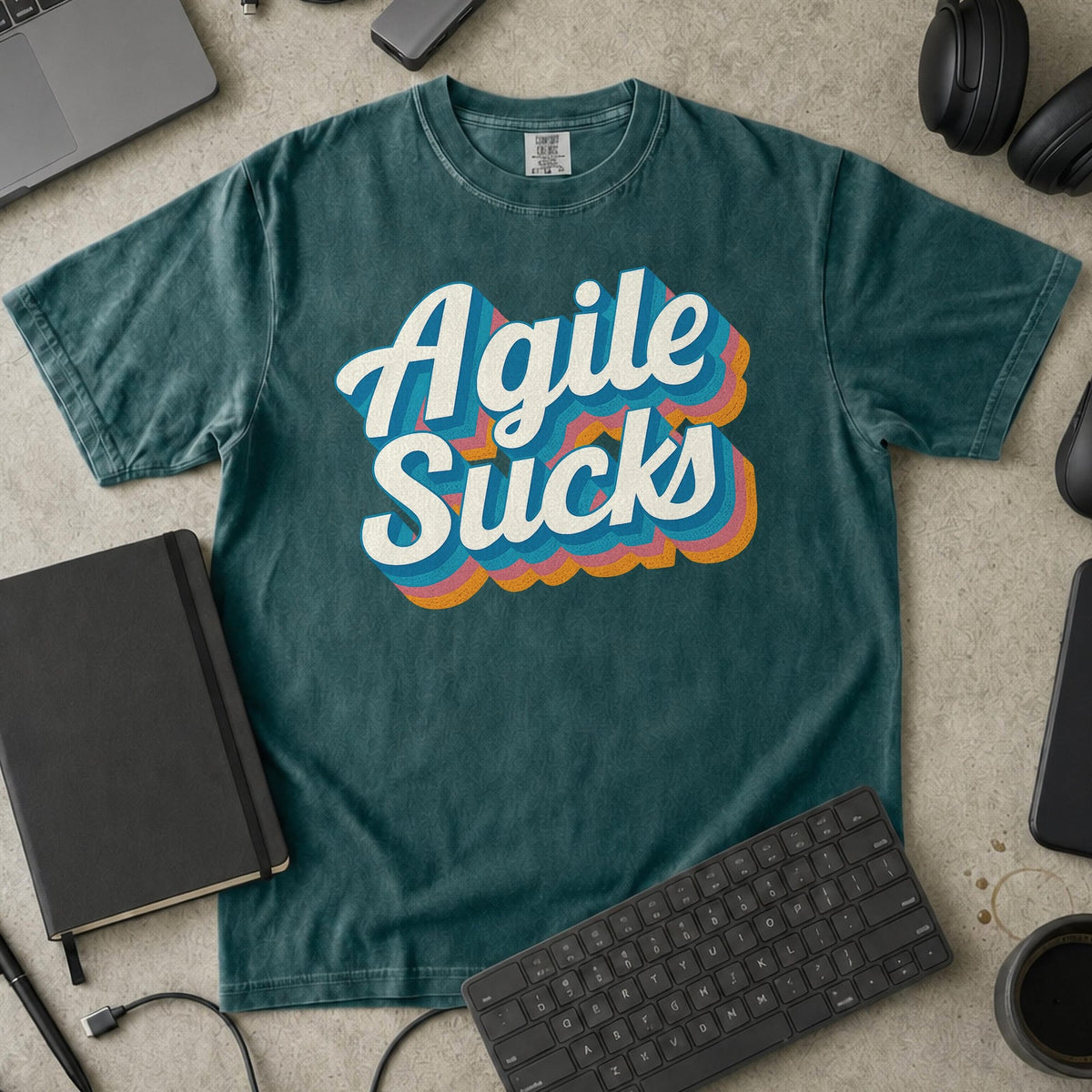 agile sucks Premium Shirt — blue spruce Premium Shirt mock-up