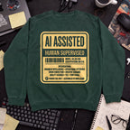 AI Assisted Human Supervised Sweatshirt — Bottle Green