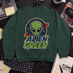 Alien Green Sweatshirt — Bottle Green