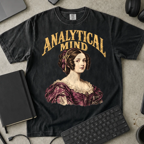 Analytical Mind Shirt — Black Comfort Colors 1717 flat lay
