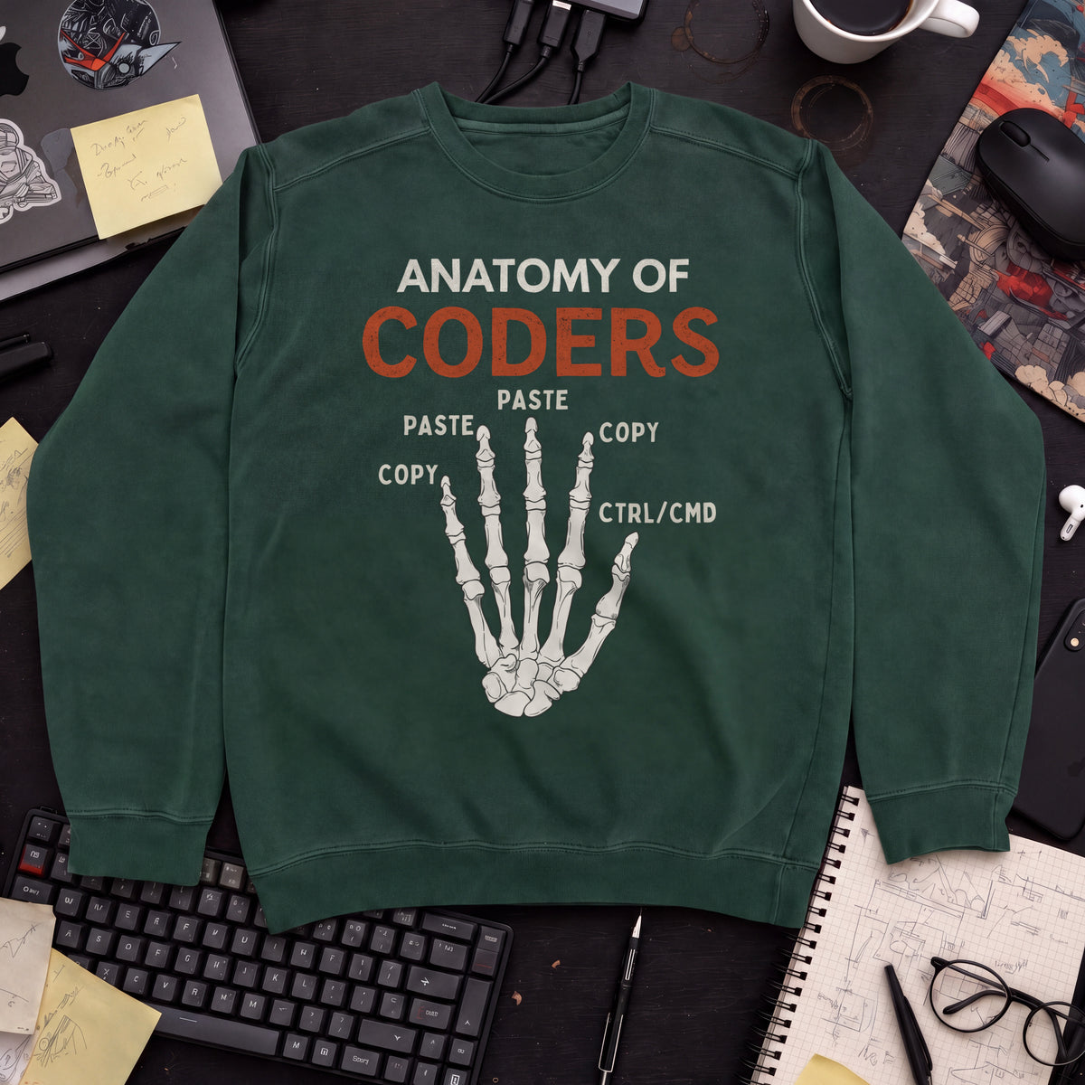 Anatomy Of Coders Sweatshirt — Bottle Green