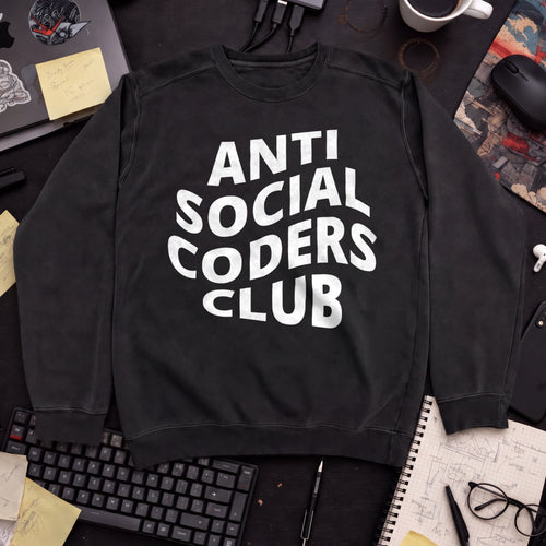 Anti Social Coders Club Sweatshirt — Black