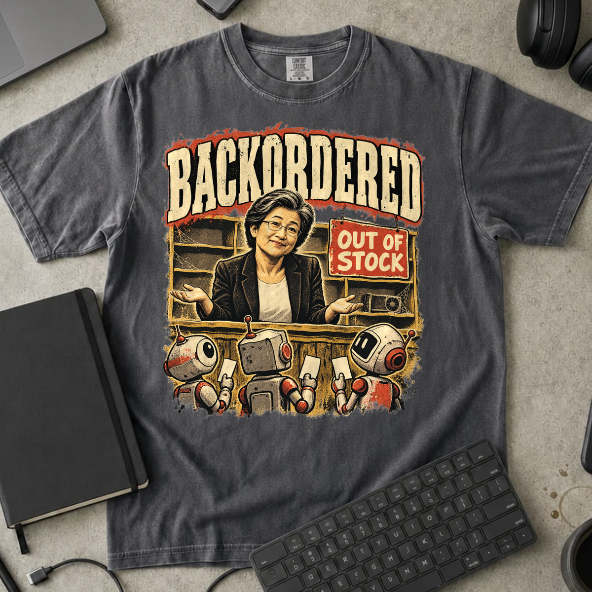 Backordered Shirt — Pepper Comfort Colors 1717 flat lay