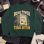 Beige Tower With a Turbo Button Sweatshirt sweatshirt — Bottle Green