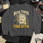 Beige Tower With a Turbo Button Sweatshirt sweatshirt — Pepper