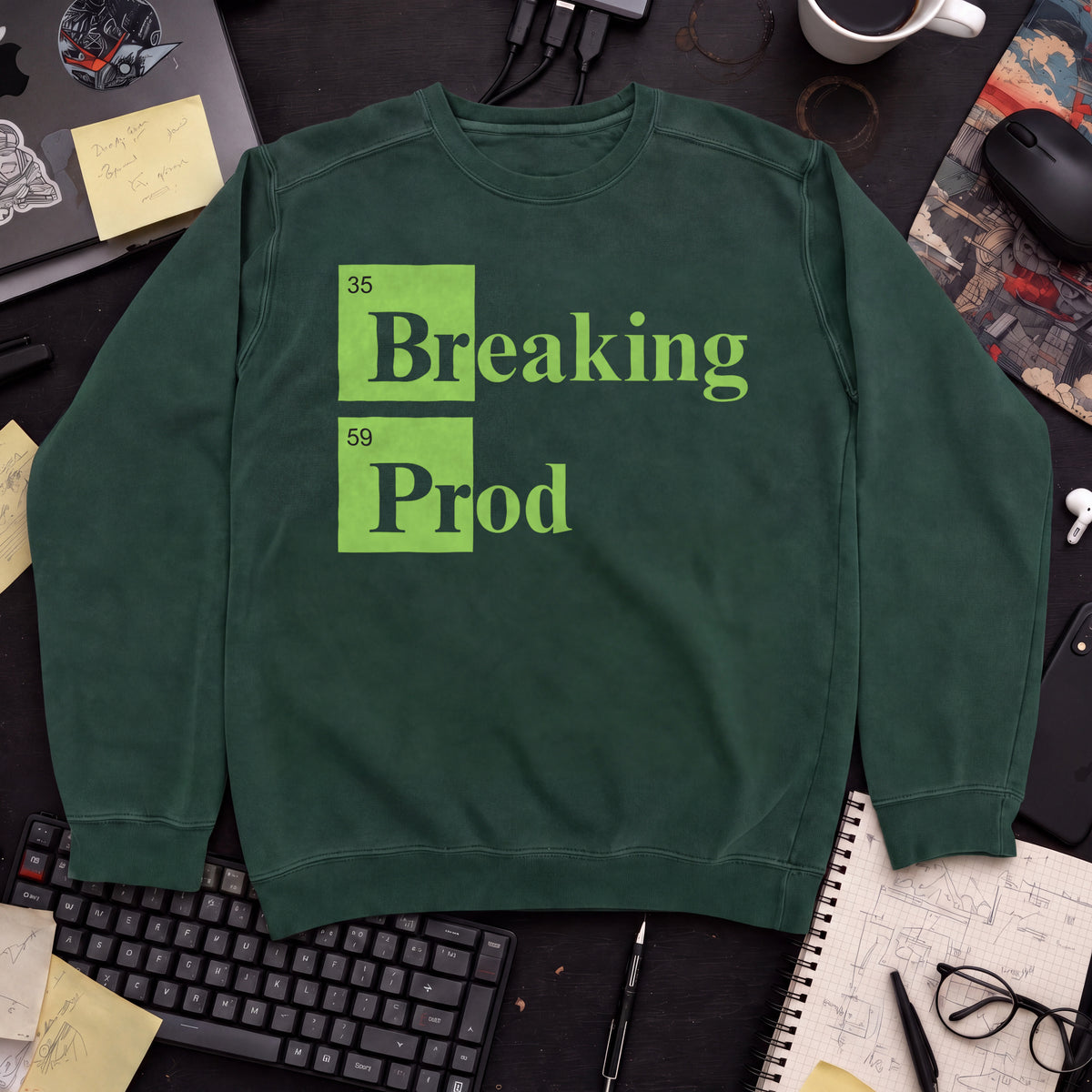 Breaking Prod Sweatshirt — Bottle Green