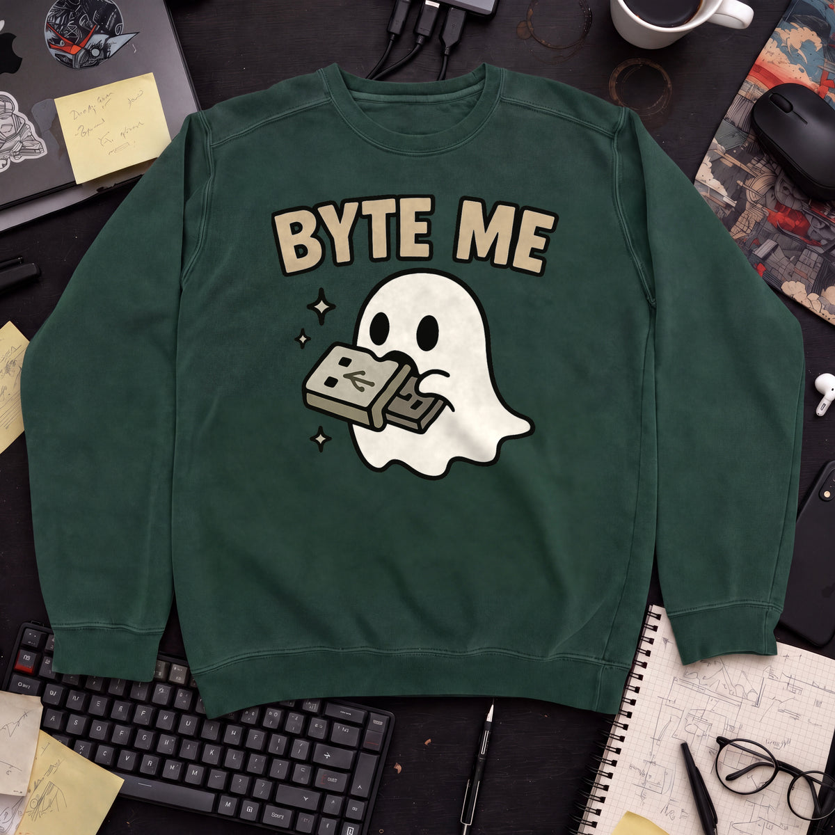 Byte Me Sweatshirt — Bottle Green