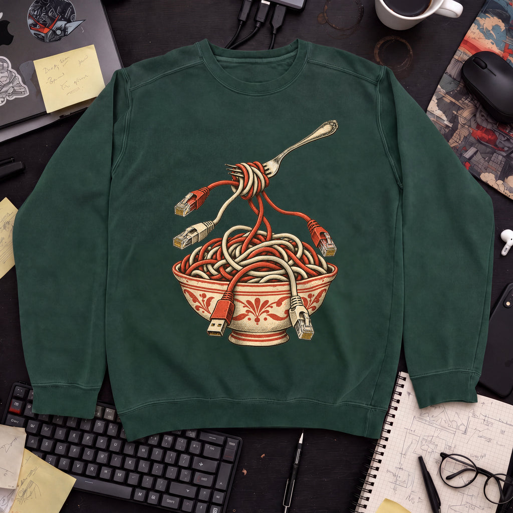 Cable Spaghetti Sweatshirt sweatshirt — Bottle Green