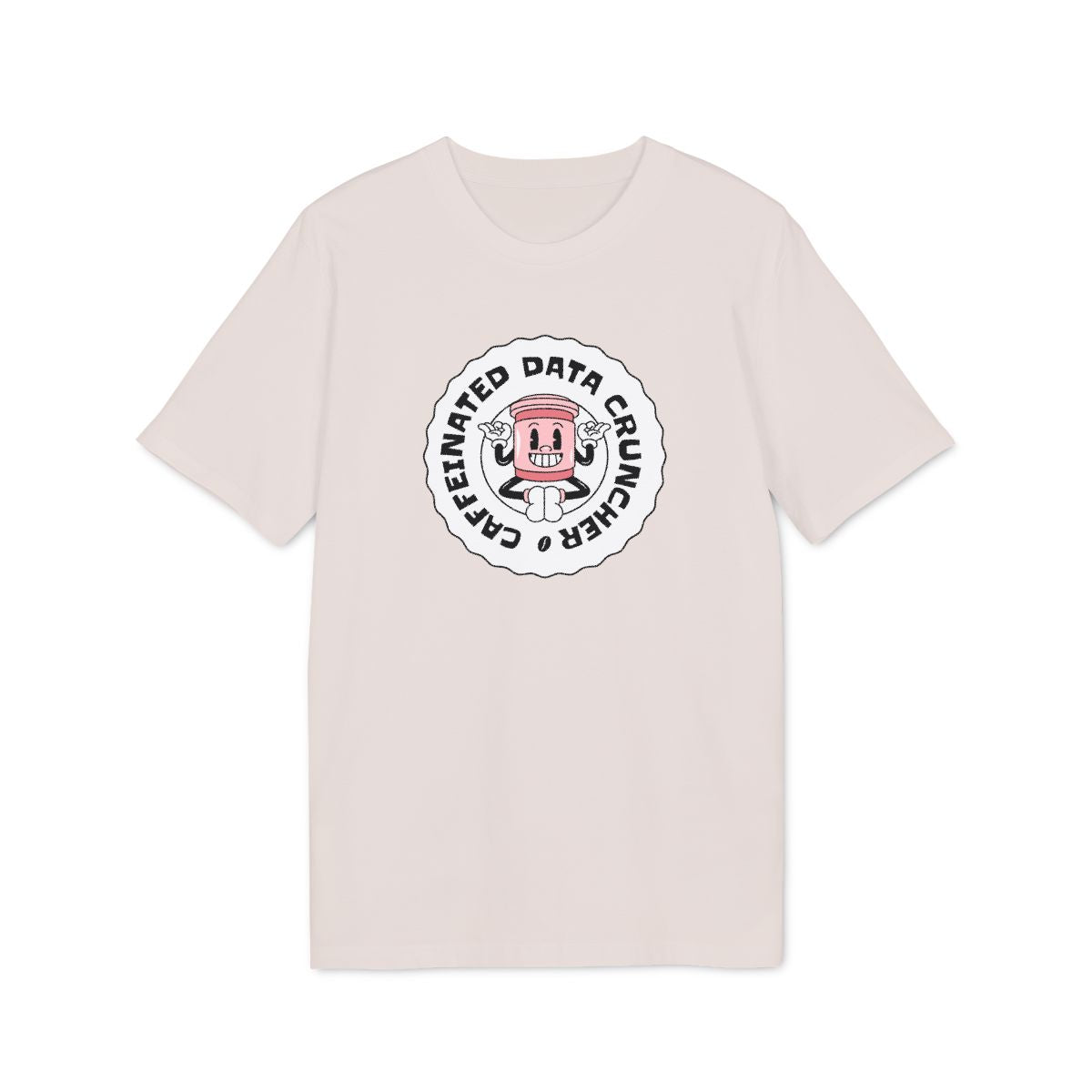 Caffeinated Data Cruncher Shirt — Vintage White — EU Creator 2.0 front mockup