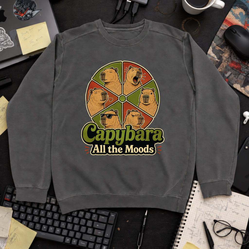 Capybara All the Moods Sweatshirt — Pepper