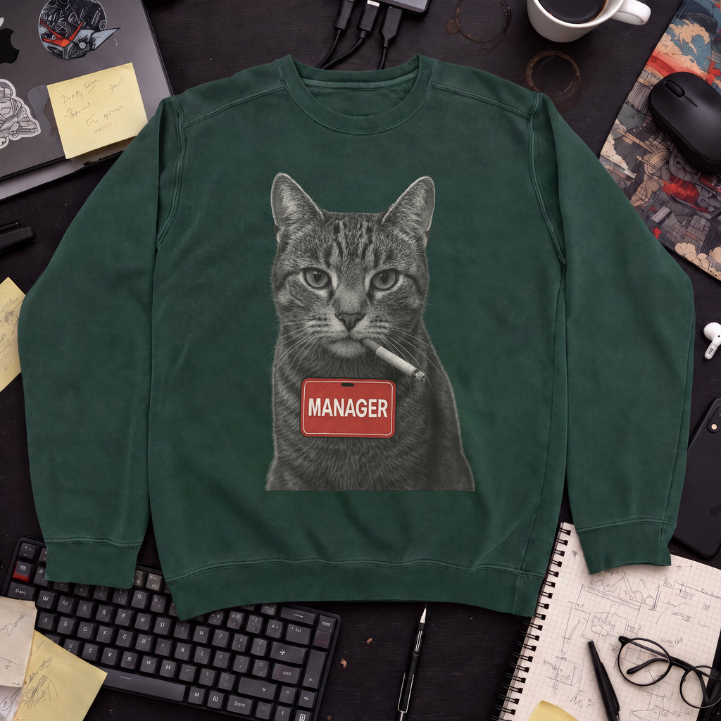 Cat Manager Sweatshirt — Bottle Green