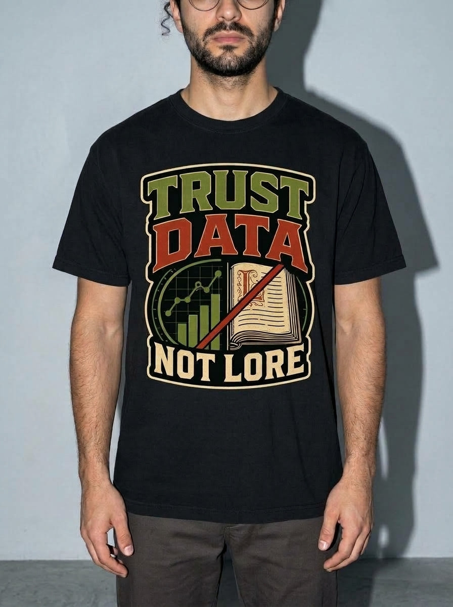 Trust Data, Not Lore Premium Shirt - black--bust_to_thigh