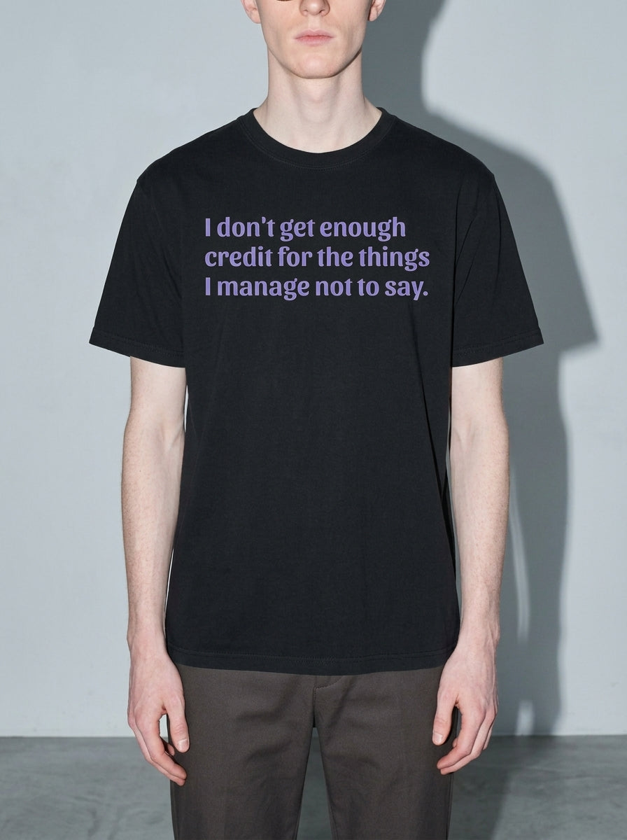 Not Enough Credit Premium Shirt - black--bust_to_thigh