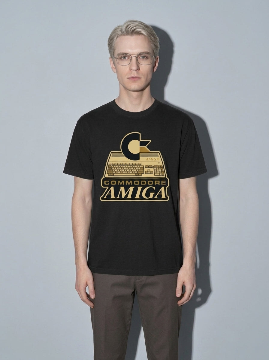 Commodore Amiga Premium Shirt - black--bust_to_thigh
