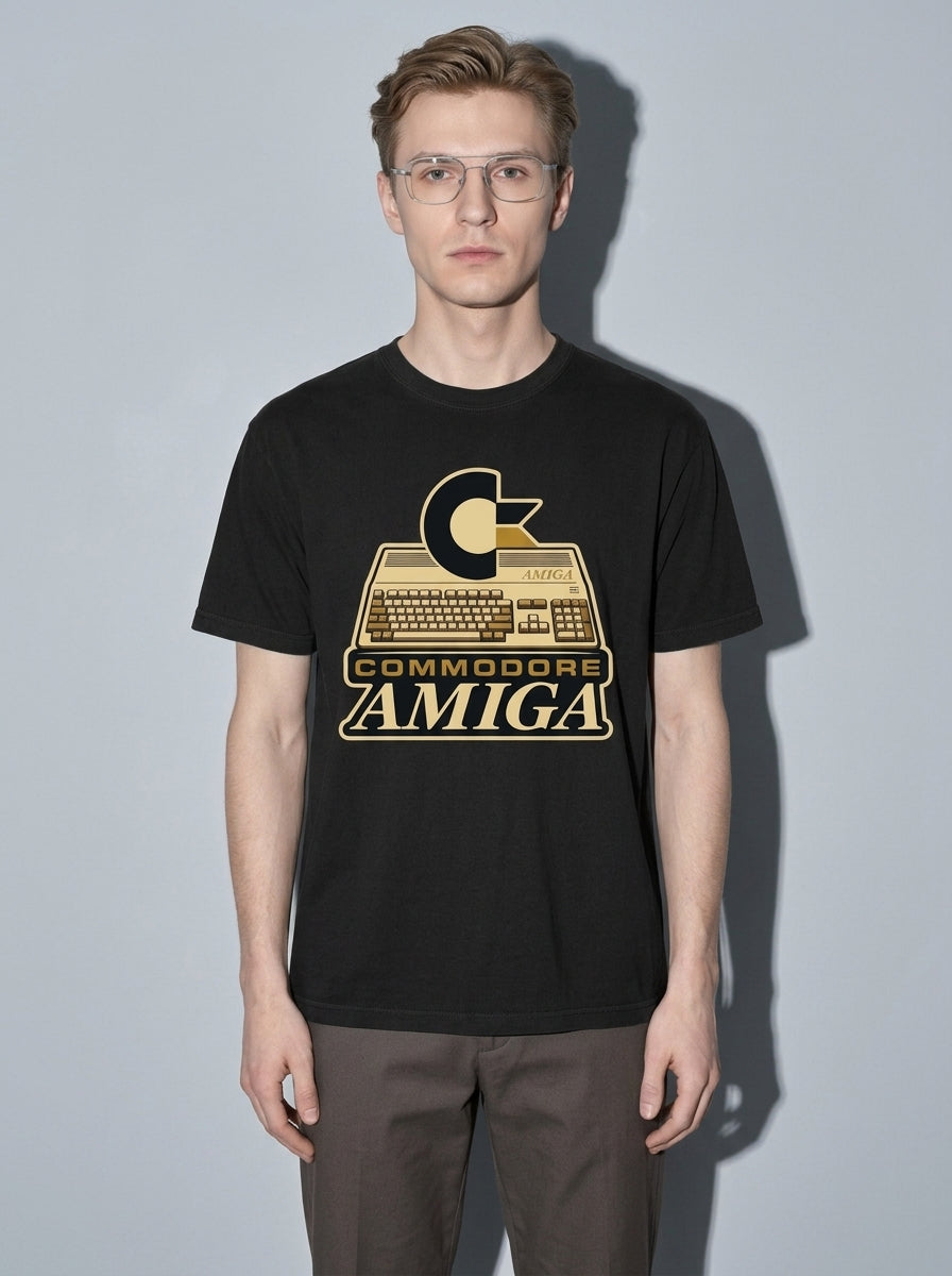 Commodore Amiga Premium Shirt - black--bust_to_thigh