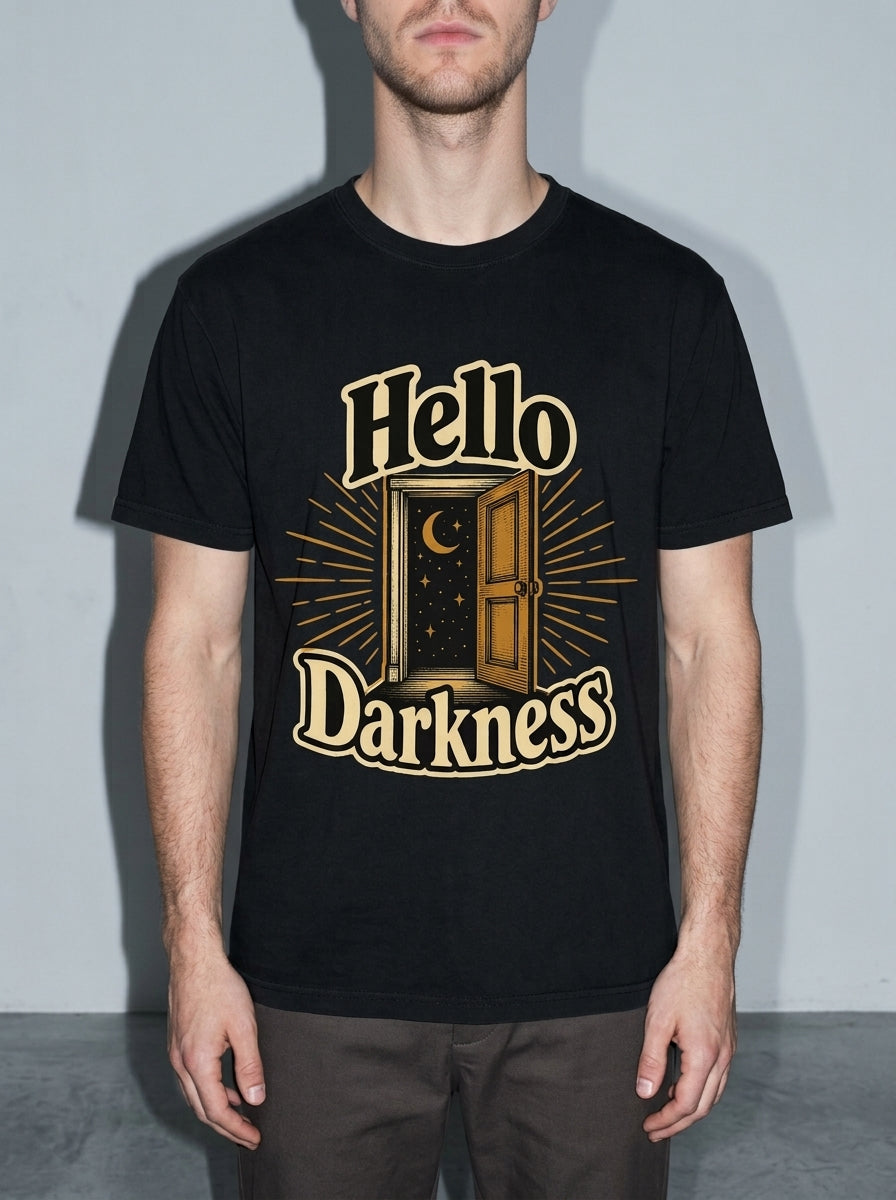 Hello Darkness Premium Shirt - black--bust_to_thigh