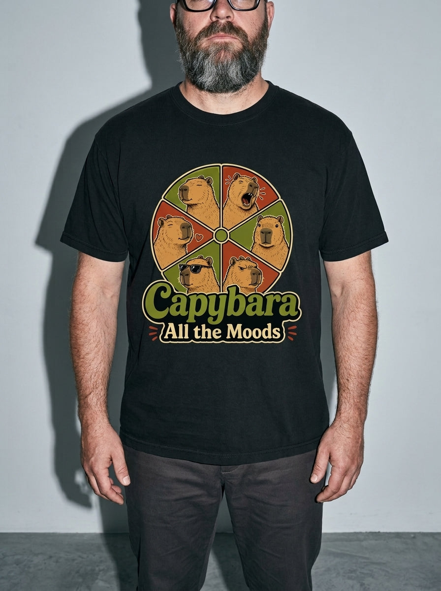Capybara All the Moods Premium Shirt - black--bust_to_thigh