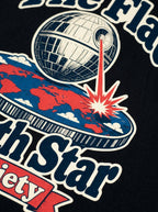 Flat Death Star Society Premium Shirt - black--macro