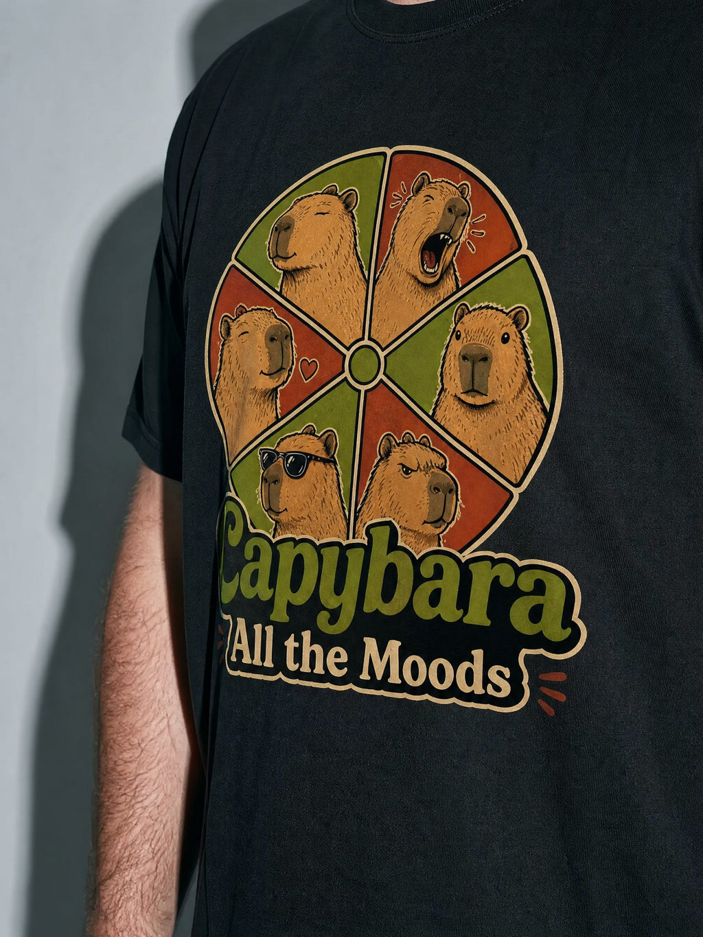 Capybara All the Moods Premium Shirt - black--macro