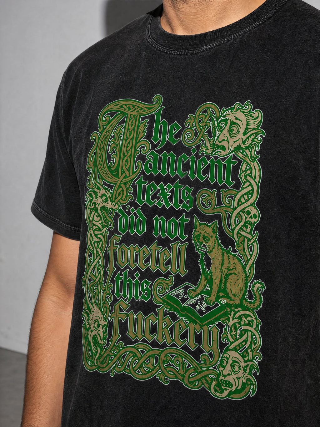 Ancient Texts Premium Shirt - black--macro
