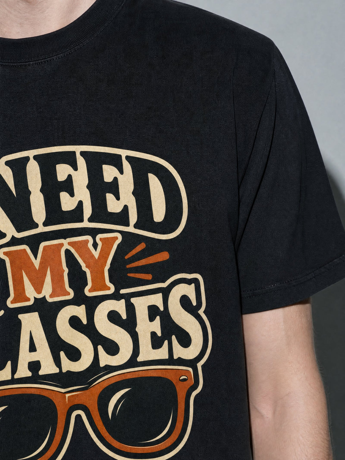 I Need My Glasses Premium Shirt - black--macro