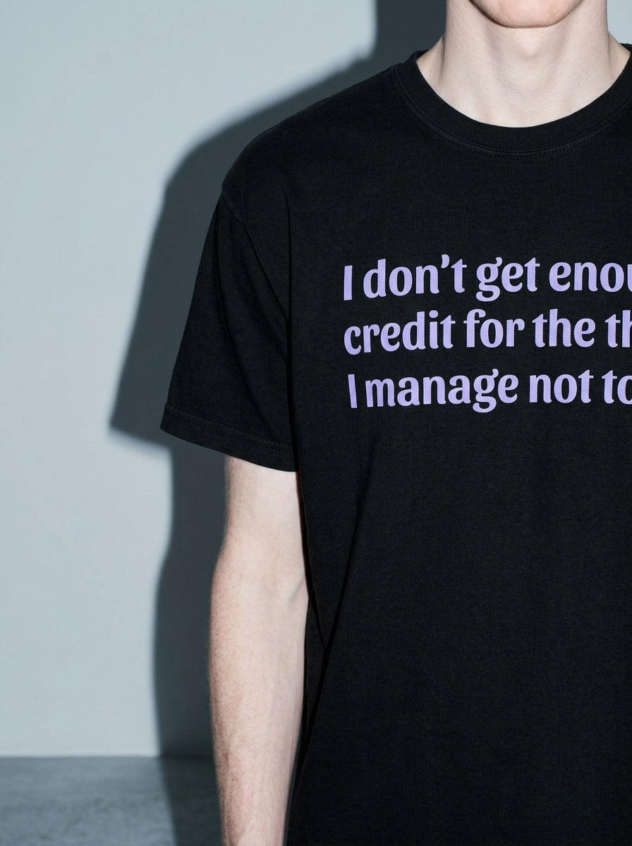Not Enough Credit Premium Shirt - black--macro