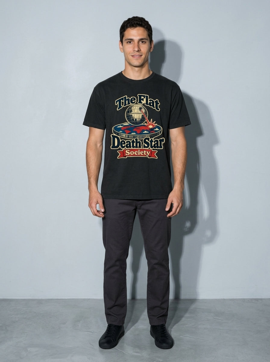 Flat Death Star Society Premium Shirt - black--main