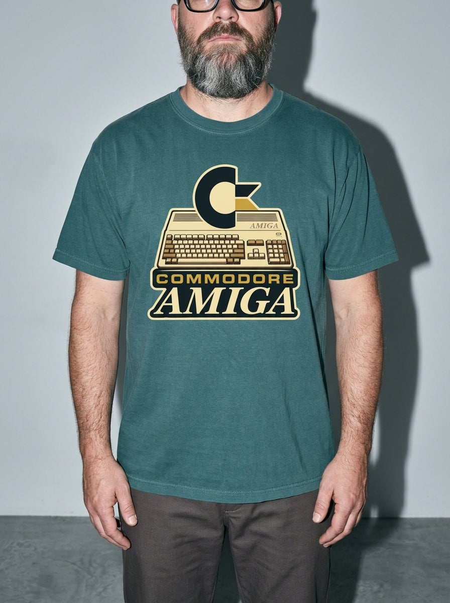 Commodore Amiga Premium Shirt - blue-spruce--bust_to_thigh