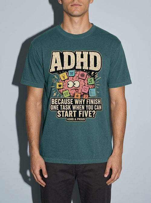 ADHD & Proud Premium Shirt - blue-spruce--bust_to_thigh