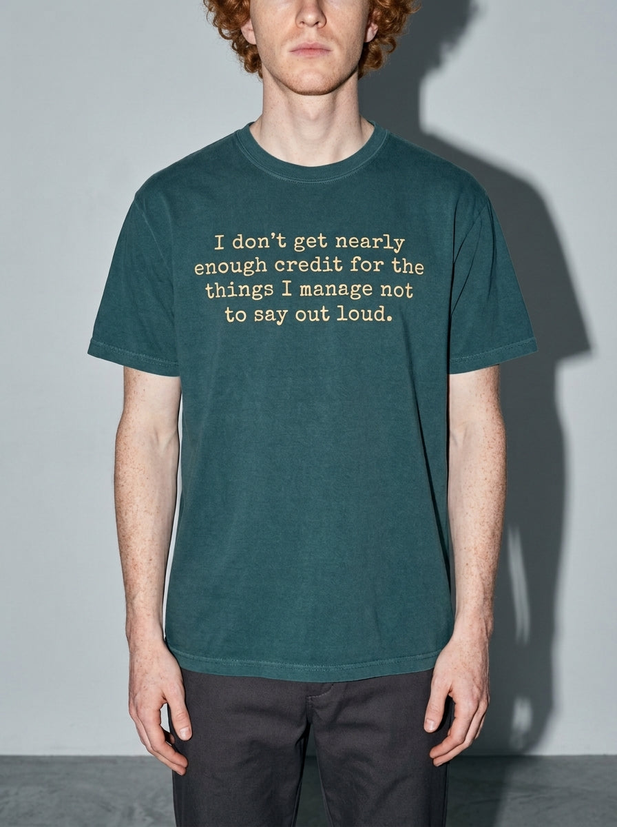 Nearly Enough Credit Premium Shirt - blue-spruce--bust_to_thigh