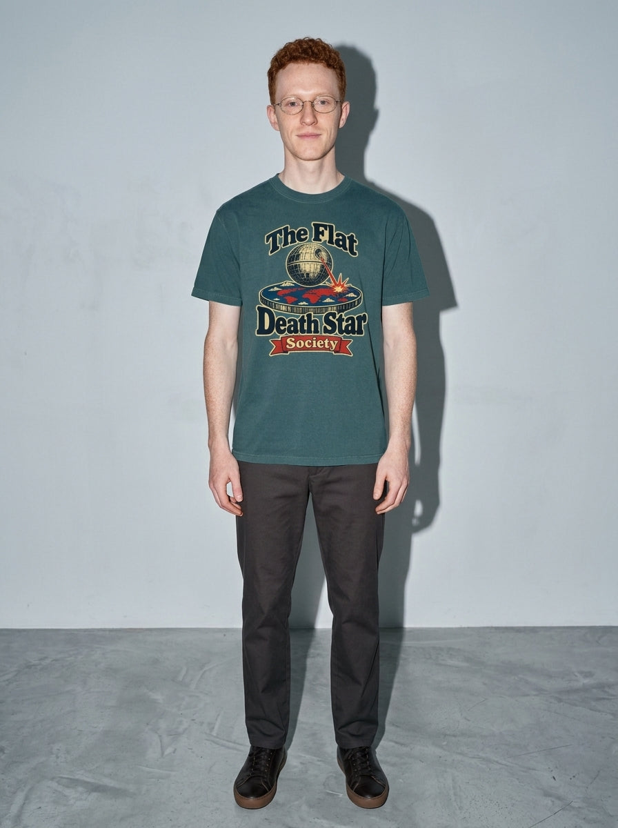 Flat Death Star Society Premium Shirt - blue-spruce--main
