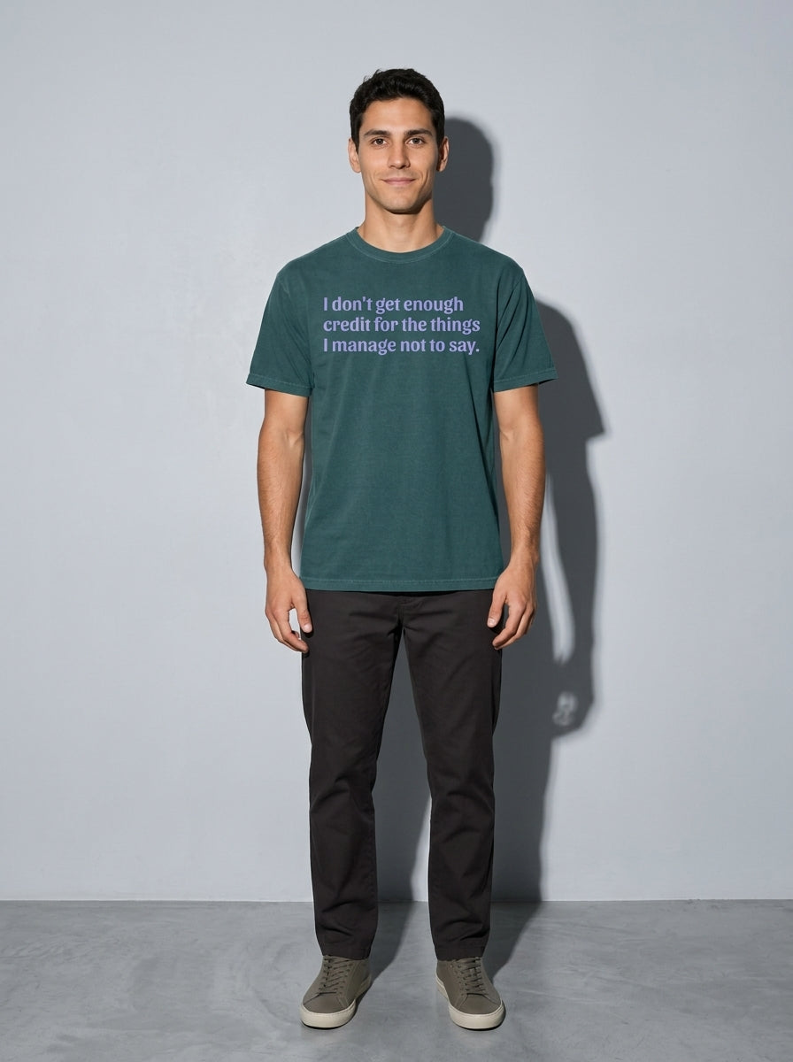Not Enough Credit Premium Shirt - blue-spruce--main