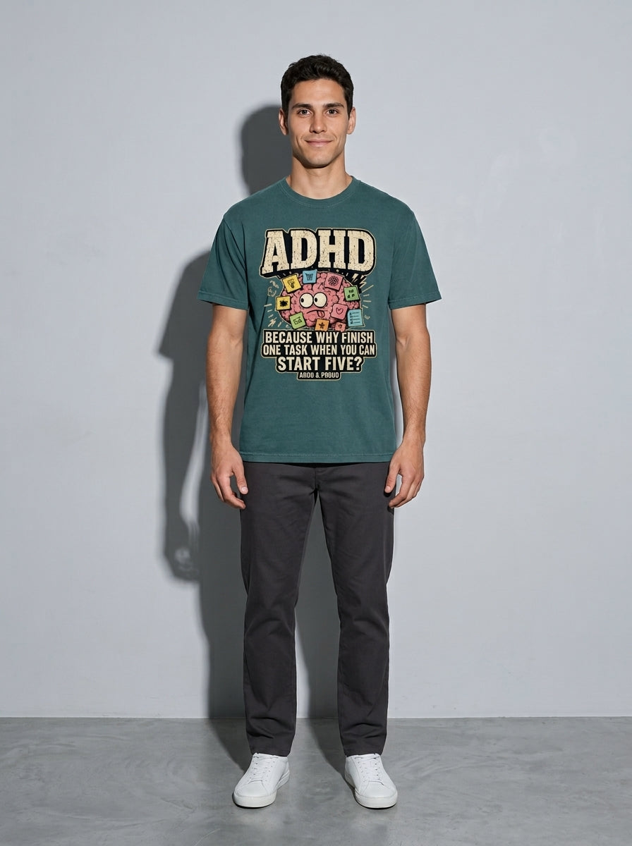 ADHD & Proud Premium Shirt - blue-spruce--main